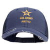 Licensed Star US Army Retired Military Embroidered Low Profile Special Cotton Mesh Cap - Navy OSFM
