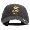 Licensed Wording of U.S Army Embroidered Washed Solid Pigment Dyed Cotton Twill Brass Buckle Cap - Black OSFM