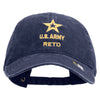 Licensed Wording of U.S Army Embroidered Washed Solid Pigment Dyed Cotton Twill Brass Buckle Cap - Navy OSFM