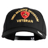 3rd Marine Division Veteran Embroidered 6 Panel Structured Cotton Twill Cap Made in USA - Black OSFM