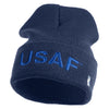 USAF Blue Letter Logo Embroidered 12 Inch Long Beanie - Navy OSFM