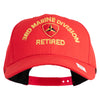 3rd Marine Division Retired Embroidered 6 Panel Structured Cotton Twill Cap Made in USA - Red OSFM