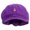 Golden Windmill Sign Embroidered Cotton Elastic Big Size Newsboy Cap - Purple XL-2XL