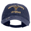 Licensed Medical Corps Veteran Embroidered Washed Solid Pigment Dyed Cotton Twill Brass Buckle Cap - Navy OSFM