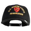 U.S. Marine Corps 3rd Marine Division Embroidered 6 Panel Structured Cotton Twill Cap Made in USA - Black OSFM