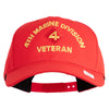 4th Marine Division Veteran Embroidered 6 Panel Structured Cotton Twill Cap Made in USA - Red OSFM