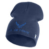 US Air Force with Wing Symbol Embroidered 8" Short Beanie - Navy OSFM