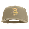 Licensed Star US Army Veteran Military Embroidered Solid Cotton Twill 5 Panel Prostyle Snap Cap - Khaki OSFM
