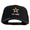 Licensed Star US Army Embroidered Solid Cotton Twill 5 panel Mesh Back Cap - Black OSFM