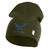 US Air Force Wing with Retired Symbol Embroidered 8" Short Beanie - Olive OSFM