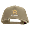 Licensed Star US Army Embroidered Solid Cotton Twill 5 Panel Prostyle Snap Cap - Khaki OSFM