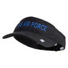 US Air Force Blue Letter Embroidered Cotton Twill Visor - Black OSFM