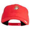United States Marines Semper Fi Emblem Embroidered 6 Panel Structured Cotton Twill Cap Made in USA - Red OSFM