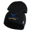 US Air Force Retired with Wing Symbol Embroidered 8" Short Beanie - Black OSFM