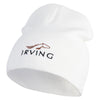 Irving City Embroidered 8 inch Acrylic Short Blank Beanie - White OSFM
