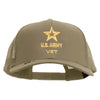 Licensed Star US Army Veteran Military Embroidered Solid Cotton Twill Mesh Prostyle Cap - Khaki OSFM