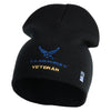 US Air Force Veteran with Wing Symbol Embroidered 8" Short Beanie - Black OSFM