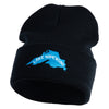 Lake Superior Silhouette Embroidered 12" Cuffed Long Beanie - Black OSFM