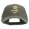 Licensed Star US Army Veteran Military Embroidered Solid Cotton Twill Low Profile Strap Cap - Grey OSFM