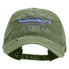 Licensed US Infantry Veteran Embroidered Washed Solid Pigment Dyed Cotton Twill Brass Buckle Cap - Olive OSFM