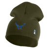 US Air Force Wing Symbol Embroidered 8 Inch Short Beanie - Olive OSFM