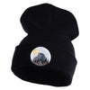 Half Dome Embroidered 12" Knit Cuff Long Beanie Made in USA - Black OSFM