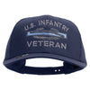 Licensed US Infantry Veteran Embroidered Solid Cotton Twill Pro Style Cap - Navy OSFM