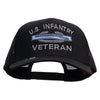 Licensed US Infantry Veteran Embroidered Solid Cotton Twill Mesh Prostyle Cap - Black OSFM