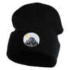 Half Dome Embroidered Big Size Acrylic Long Beanies - Black XL-3XL