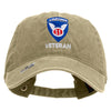 Licensed 11th Airborne Division Veteran Embroidered Washed Solid Pigment Dyed Cotton Twill Brass Buckle Cap - Khaki OSFM