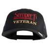 United States Marines Semper Fi Veteran Embroidered 6 Panel Structured Cotton Twill Mesh Cap Made in USA - Black OSFM