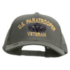 Licensed U.S Paratrooper Veteran Embroidered Solid Cotton Twill Mesh Prostyle Cap - Grey OSFM