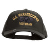 Licensed U.S Paratrooper Veteran Embroidered Solid Cotton Twill Mesh Prostyle Cap - Charcoal OSFM