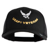 USAF Veteran Embroidered Solid Cotton Twill Mesh Cap - Black OSFM