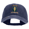 Licensed 1st Special Forces Command Veteran Embroidered Washed Solid Pigment Dyed Cotton Twill Brass Buckle Cap - Navy OSFM