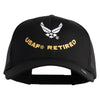 USAF Retired Embroidered Solid Cotton Twill Mesh Cap - Black OSFM