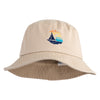Michigan Sailboat Embroidered Unisex Cotton Twill Bucket Hat - Khaki M