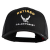 Retired US Air Force Embroidered Solid Cotton Twill Mesh Cap - Black OSFM