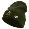 Licensed Star US Army Veteran Military Embroidered 12 Inch Long Knitted Beanie - Olive OSFM