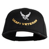 USAF Veteran Embroidered Solid Cotton Twill Cap - Black OSFM