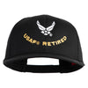 USAF Retired Embroidered Solid Cotton Twill Cap - Black OSFM