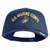 US Marine Corps Emblem Design Embroidered Solid Cotton Twill Pro Style Cap - Navy OSFM