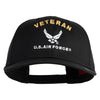 Veteran US Air Force Embroidered Solid Cotton Twill Cap - Black OSFM