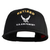 Retired US Air Force Embroidered Solid Cotton Twill Cap - Black OSFM
