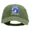 Licensed 18th Airborne Corps Veteran Embroidered Washed Solid Pigment Dyed Cotton Twill Brass Buckle Cap - Olive OSFM
