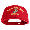 US Marine Corps Veteran Design Embroidered Solid Cotton Twill Pro Style Cap - Red OSFM