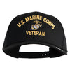 US Marine Corps Veteran Design Embroidered Solid Cotton Twill Pro Style Cap - Black OSFM