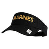 Marines Letter Design Embroidered Cotton Twill Sun Visor - Black OSFM