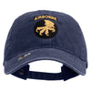 Licensed 17th Airborne Division Embroidered Washed Solid Pigment Dyed Cotton Twill Brass Buckle Cap - Navy OSFM