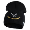 USAF Veteran Embroidered 8" Knit Short Beanie - Black OSFM
